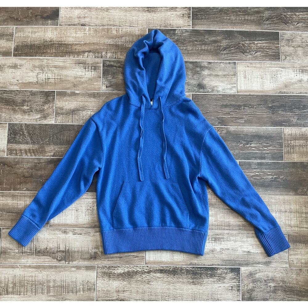 $4195 NWT Ermenegildo Zegna Oasi Cashmere Blue Heavyweight Hoodie Jumper 46/36 R